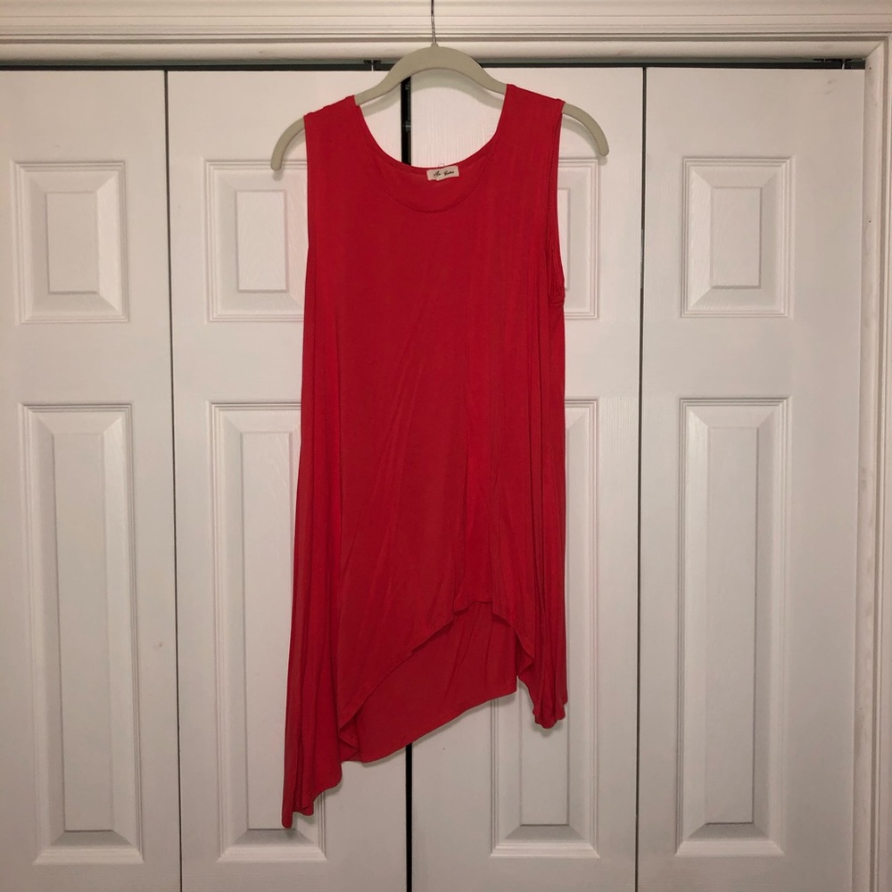 Ava Couture Coral Asymmetrical Top